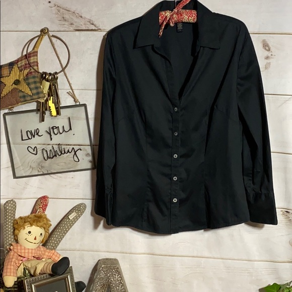 Banana Republic; Black; Blouse; Top; Shirt; L - Picture 2 of 7